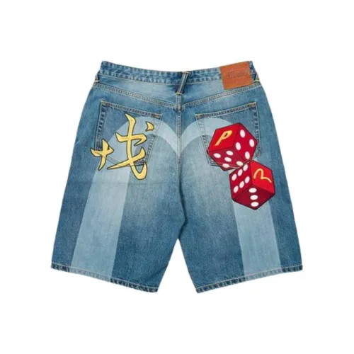 PALACE x EVISU SS24 Джинсовые шорты Унисекс Синий