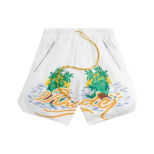 Rhude Белые Унисекс Пляжные Шорты