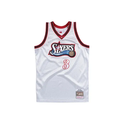 Mitchell Ness Серебряный Мужской Баскетбольный Джерси
