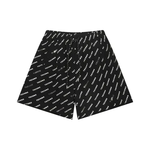 TCH Черные с серебристым логотипом Унисекс Повседневные шорты