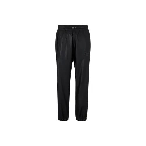 Hugo Boss Искусственная кожа Tracksuit Bottoms с логотипом в рамке повседневные брюки мужской черный