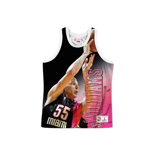 Mitchell Ness Черно-красный Унисекс Баскетбольная Джерси