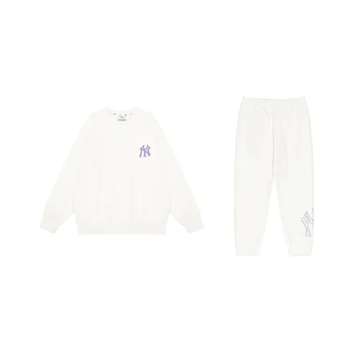 Mlb Base Logo Повседневная Спортивная Одежда Унисекс Экрю