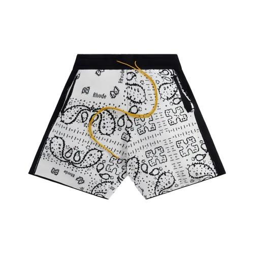 RHUDE Черные/Белые Мужские Повседневные Шорты