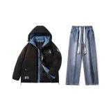 Set (Black Top + Dark Blue Jeans)  
Комплект (Черный топ + Темно-синие джинсы)