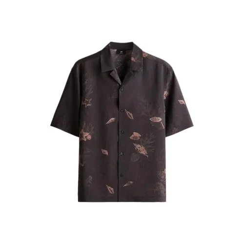 H M Рубашка Мужская Темно-Коричневый Узор