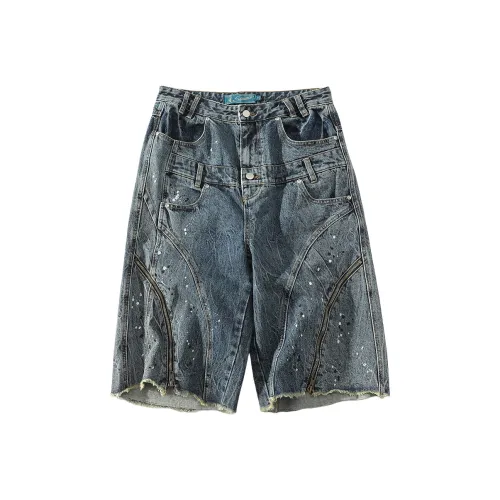 A SQUARE ROOT Джинсовые шорты Унисекс Синий