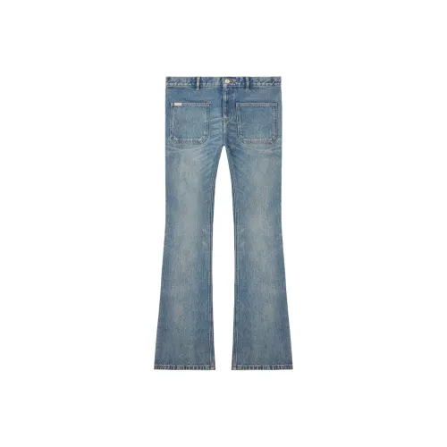 COURREGES FW24 2 Pocket Denim Kick Jeans Men's Vintage Medium Blue Vintage Medium Blue COURREGES FW24 2 кармана деним клеш джинсы мужские винтаж средний синий винтаж средний синий