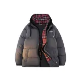 Темно-серый с черным в клетку, капюшон