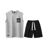 Комплект одежды (Светло-серый топ + Черные штаны)