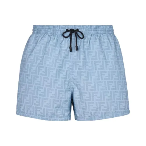 FENDI Повседневные шорты Мужские Светло-синие