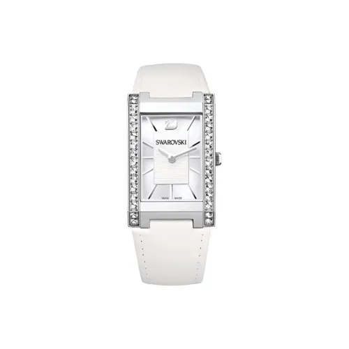 Swarovski Наручные часы Кварцевый механизм Естественная кожа Ремешок 41*21 мм Белый циферблат Женские часы