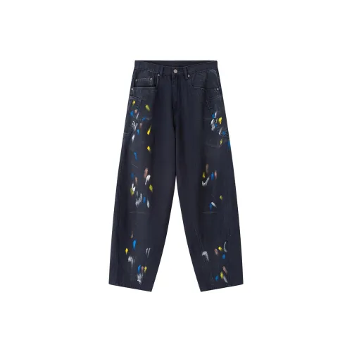 Suamoment Casual Loose Fit Джинсы с широкими штанинами Унисекс