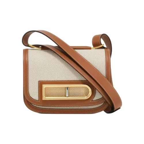Delvau Lingot Холст Плечевая сумка Женская Естественный Коричневый