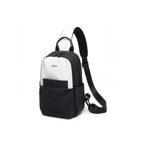 POLO Ткань Sling Сумка Средний Мужской Черный Серый Черный