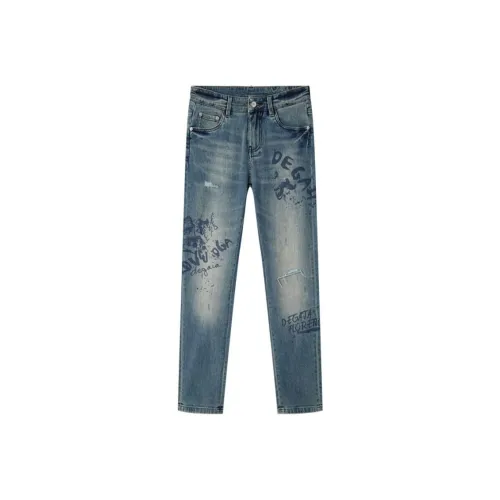 DEGAIA FW24 Джинсы Мужские Темно-Джинсовый Синий