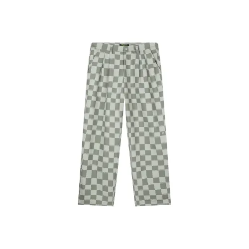 Caver&Hunter Серо-зеленые клетчатые унисекс повседневные брюки
