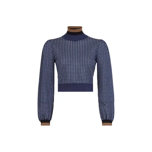 FENDI Slim Fit Свитер Женский Темно-синий