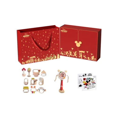 Disney Newborn Малыш Игрушка Коробка с Ручной Сцеплением для Жевания и Погремушек Disney Тематическая Малыш Игрушка Коробка Развивающие Игрушки