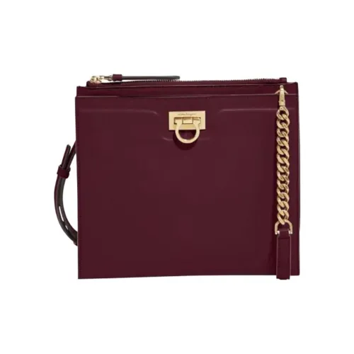 FERRAGAMO Trifolio Телячья кожа Плечевая сумка Женская Фиолетовая