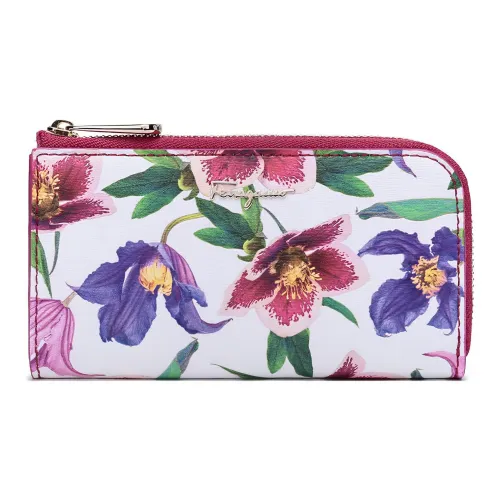 FERRAGAMO Коровья кожа Монетница Женская Белый Цветочный Узор