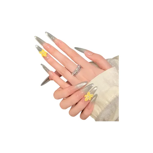 XIAMEIYU Frangipani Премиум Лето Feel False Nail Tapered MID Длина Мятно-зеленый Градиентный Coquette