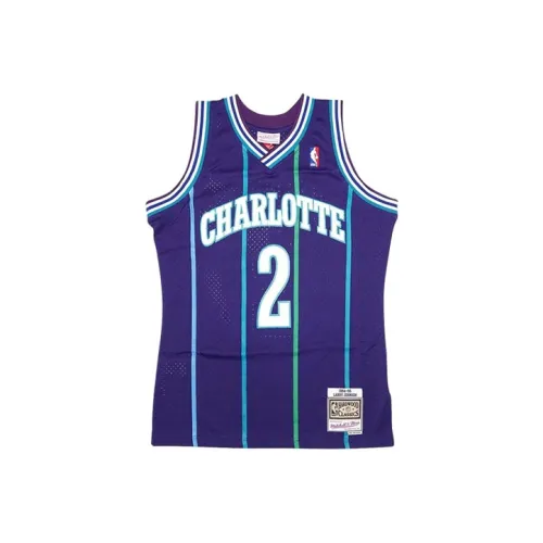 MITCHELL NESS Баскетбольная Джерси SW Фанатская версия 94 95 Сезон Charlotte Hornets Джонсон Размер 2 Мужской Синий