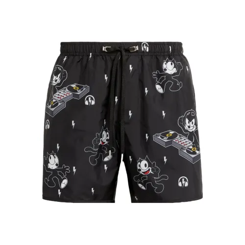 Neil Barrett совместный бренд Neil Barrett совместный бренд X Felix the Cat совместный бренд Co фирменный черный мужские плавательные шорты