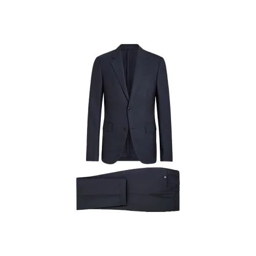 Zegna Packaway Коллекция SS21 Бизнес-костюм Пальто Мужской Морской Синий