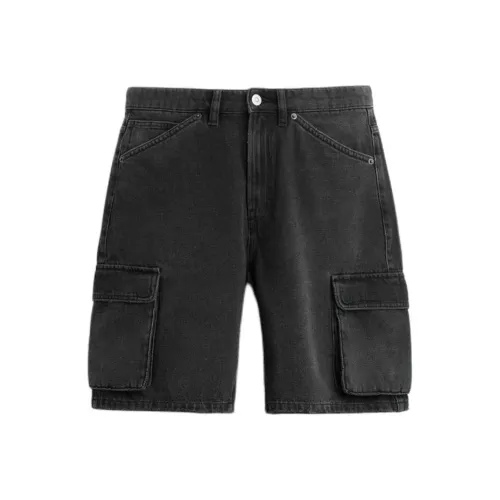 ZARA Мужские джинсовые шорты черного цвета