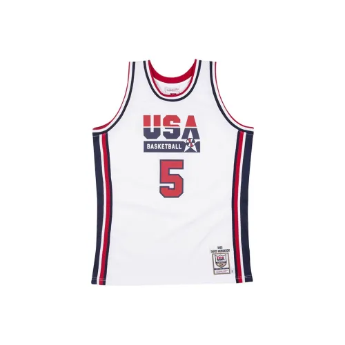 Mitchell Ness Белая мужская баскетбольная футболка