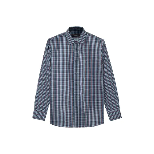 NAUTICA TAILORED Рубашка Мужская Темно-Синяя Клетка