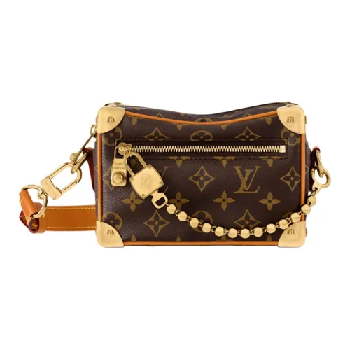 LOUIS VUITTON SOFT TRUNK Покрытие Холст Коробка Сумка Сумка через плечо Мини Мужская Коричневая