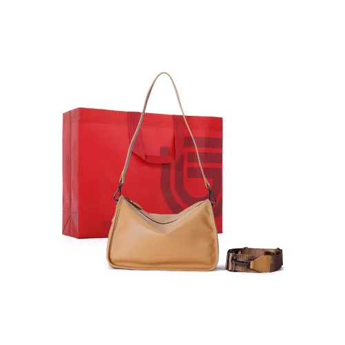 Dubaolu Синтетическая кожа Внешняя Спилок коровья подкладочная ткань Сумка через плечо Средняя Женская Абрикос