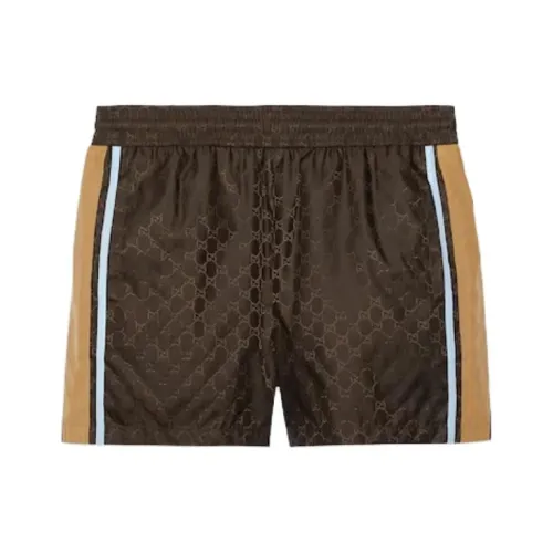 GUCCI Пляжные шорты Мужские Темно-коричневые