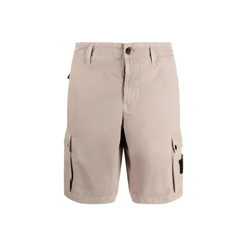 Stone Island Серый Белый Мужские Повседневные Шорты