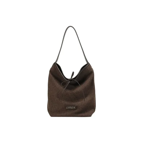 LOSEA Шерсть Ведрообразная Сумка на плечо Большая Женская Кофейная