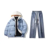 Комплект (Haze Синий пуховик + Винтаж Синий джинсы)