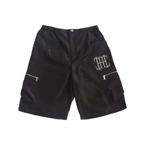 TCH Черные с серебристым логотипом Унисекс Повседневные шорты