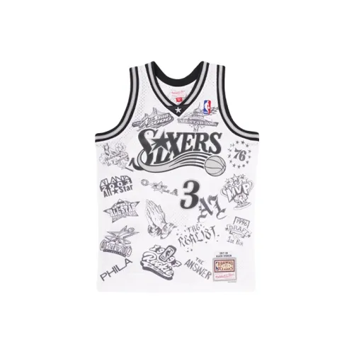 Mitchell Ness Белый Унисекс Баскетбольная Джерси