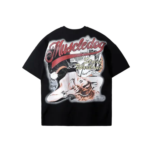 Muscle Dog Черные Мужские T-Рубашки