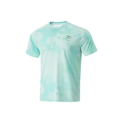 LINING RUNNING Collection Т-Рубашка Мужская Стандартная Белая Неоново-Желтая Зеленая Бамбуковая Ярко-Зеленая С принтом по всей поверхности