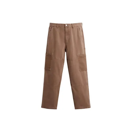 ZARA Повседневные брюки Мужские Светло-коричневые