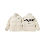 [Утолщенный, улучшенный, ветрозащитный, откладной воротник, стиль] Абрикос, черный