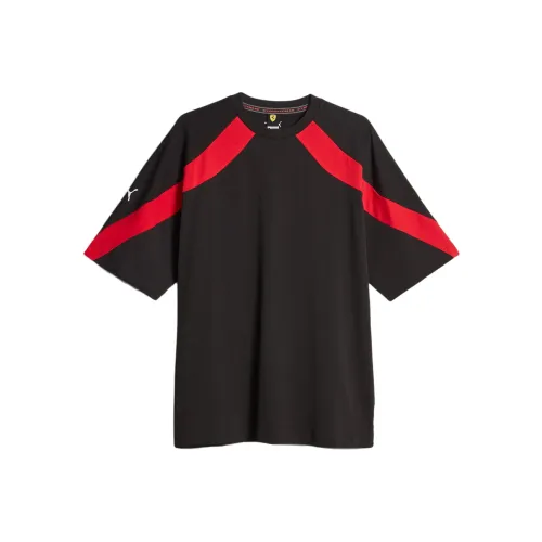 PUMA Scuderia Ferrari Черная Мужская Гоночная Рубашка T