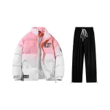 Set (Pink Cotton Down Jacket + Black Casual Pants)  
Комплект (Розовый хлопковый пуховик + Черные повседневные штаны)