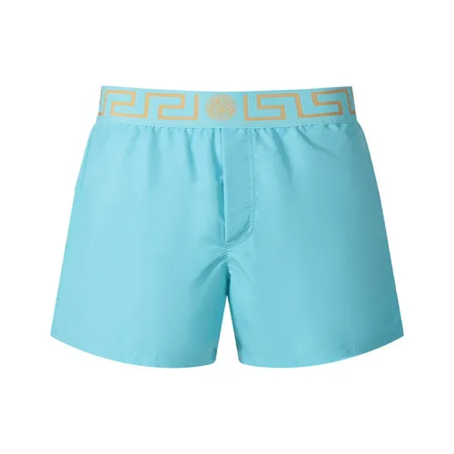 VERSACE Light Blue Men's Casual Shorts VERSACE Светло-голубые мужские повседневные шорты