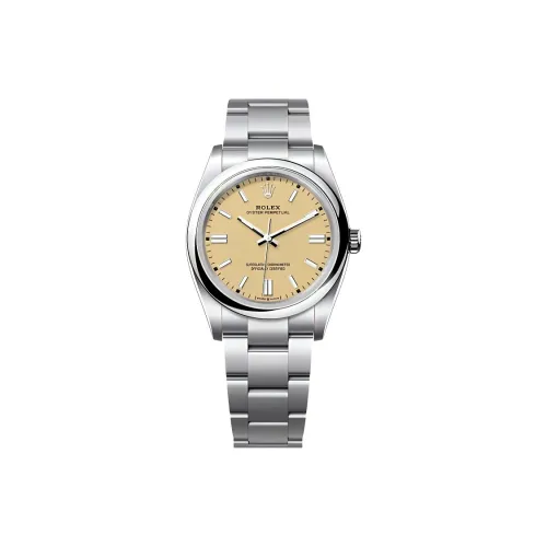 ROLEX Автоматический Механический Movement Женские Oyster Perpetual Часы 36 мм Желтые