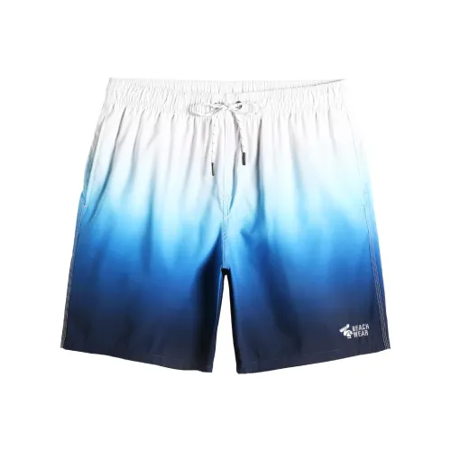 GAILANG Белый Синий Градиент Мужские Пляжные Шорты