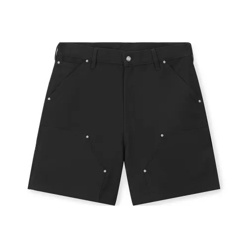 Безшовный крой, черные унисекс шорты карго